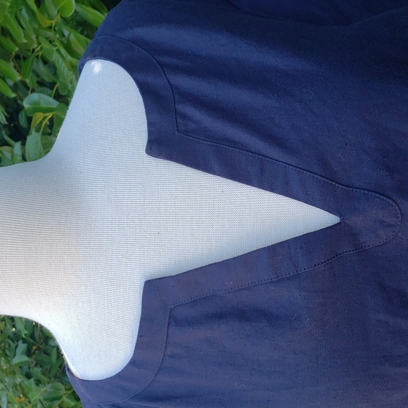 Talbots Embroidered Navy Blue Palm Tree Print Women's TunicTop XL - Picture 4 of 11